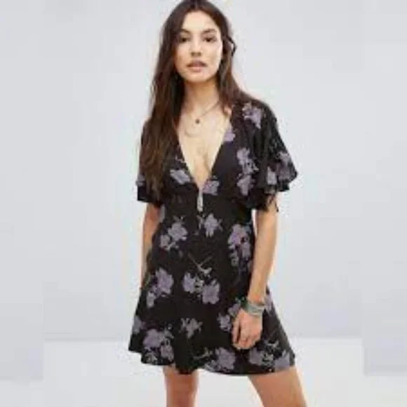 Free People | Dresses | Nwot Free People Melanie Floral Mini Dress Size 2 |  Poshmark